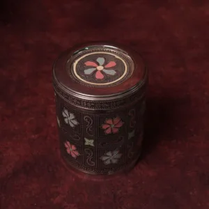 Floral Minakari Jar – Handcrafted Indian Enamel Storage Jar