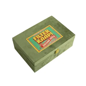 coffee hamper south indian filter coffee gift set brass dabara green velvet kottanz 02