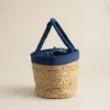 handcrafted jute basket with blue potli eco friendly return gift