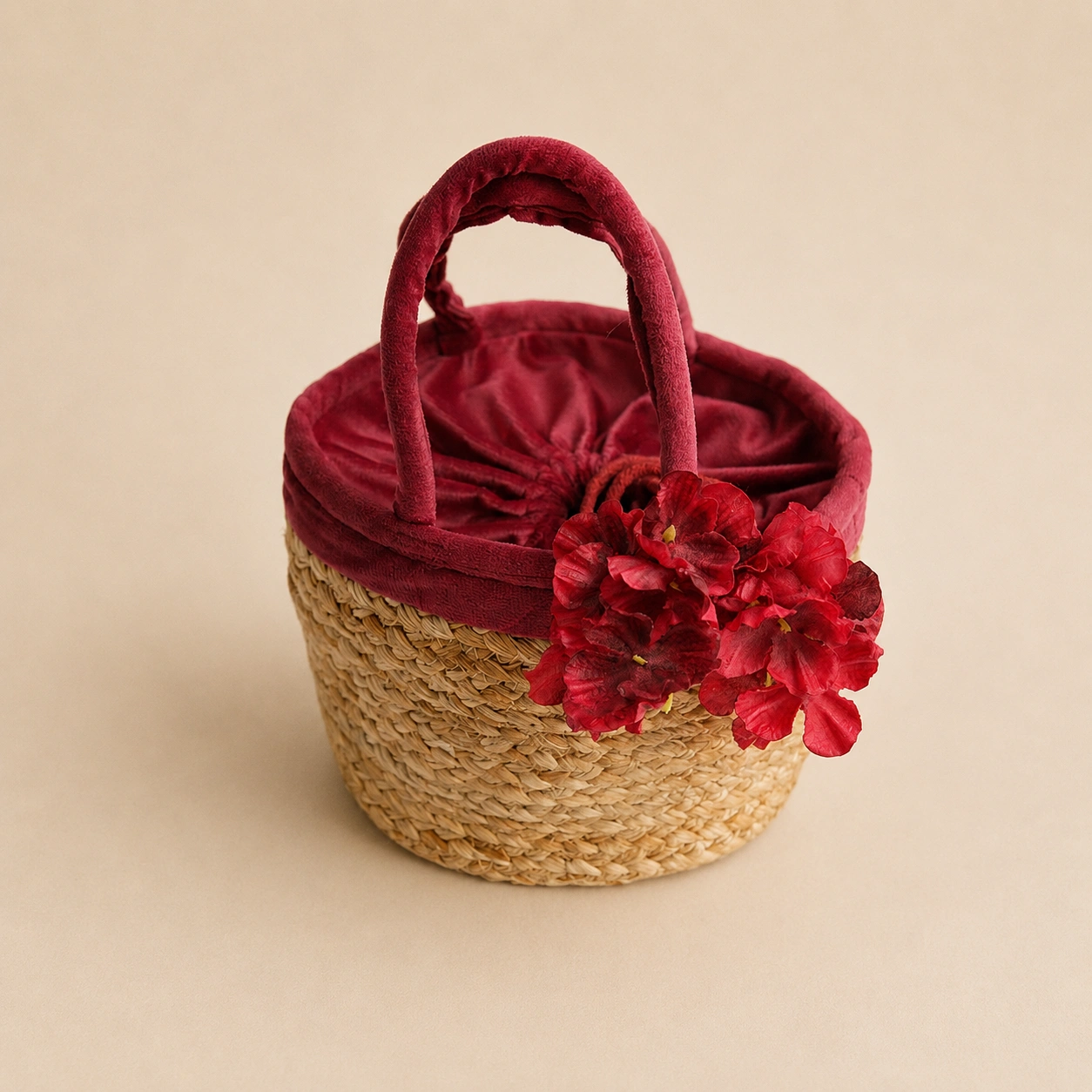 Handcrafted Jute Basket with Pink Potli | 1 Eco Return Gift Set