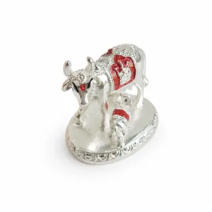 nandi idol german silver devotional traditional indian return gift 02
