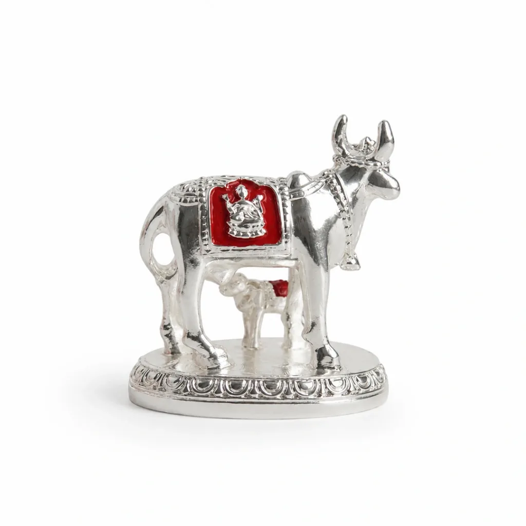 nandi idol german silver devotional traditional indian return gift 01