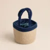 handcrafted rope basket with blue potli eco friendly return gift