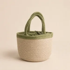 handcrafted rope basket with green potli eco friendly return gift