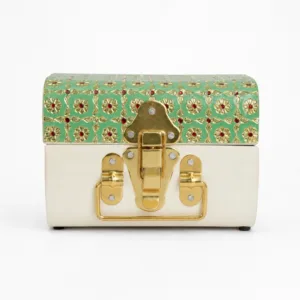 green minakari trunk box traditional indian wedding return gift 01