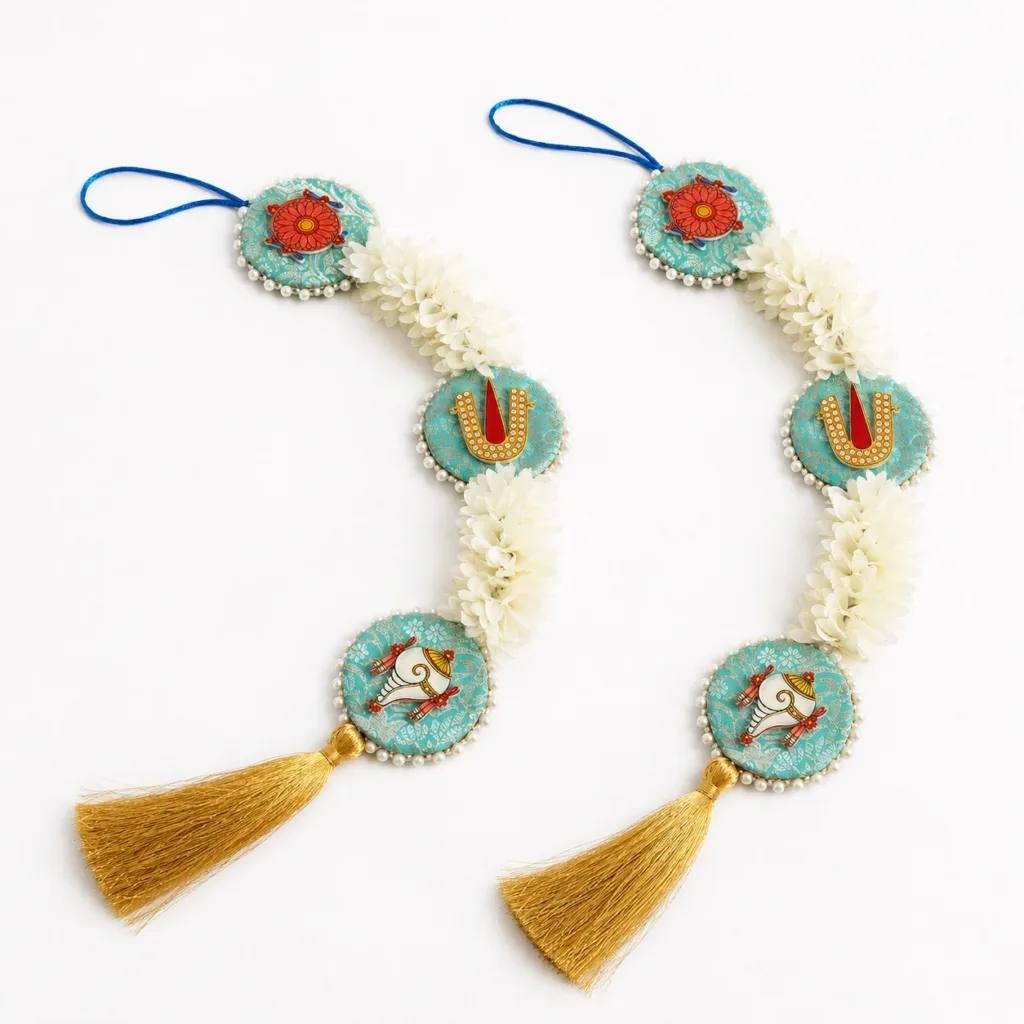 blue namam hangings set of 2 traditional indian vaishnava return gift 01