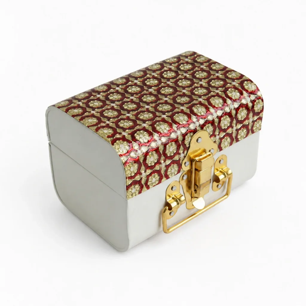 red minakari trunk box traditional indian wedding return gift 01
