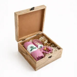 red meenakari wooden box mango wood thamboolam hamper indian return gift 01