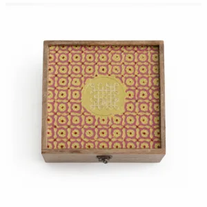 wooden meenakari box pink gold hand painted indian keepsake return gift 02