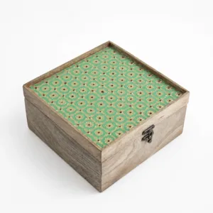 green meenakari wooden box mango wood thamboolam hamper indian return gift 02