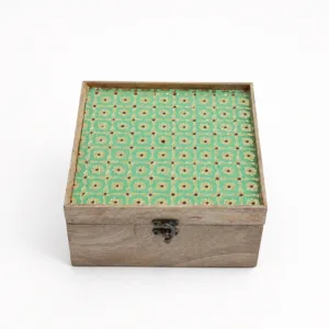 green meenakari wooden box mango wood thamboolam hamper indian return gift 03