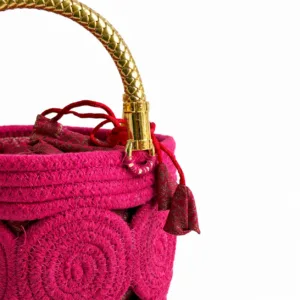 Pink Rope Basket with Potli 03