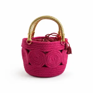 Pink Rope Basket with Potli 02