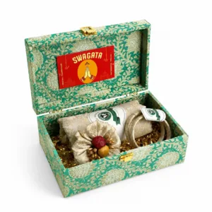 swagatam thamboolam box banarasi brocade festival return gift set india 01