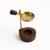 pure brass camphor diffuser traditional indian tea light aroma diffuser wooden base 01